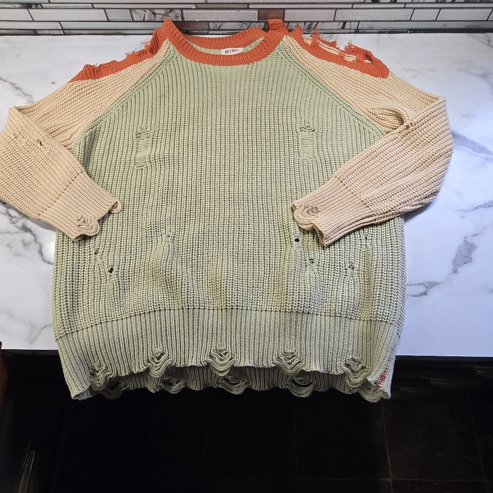 Open shoulder boho sweater